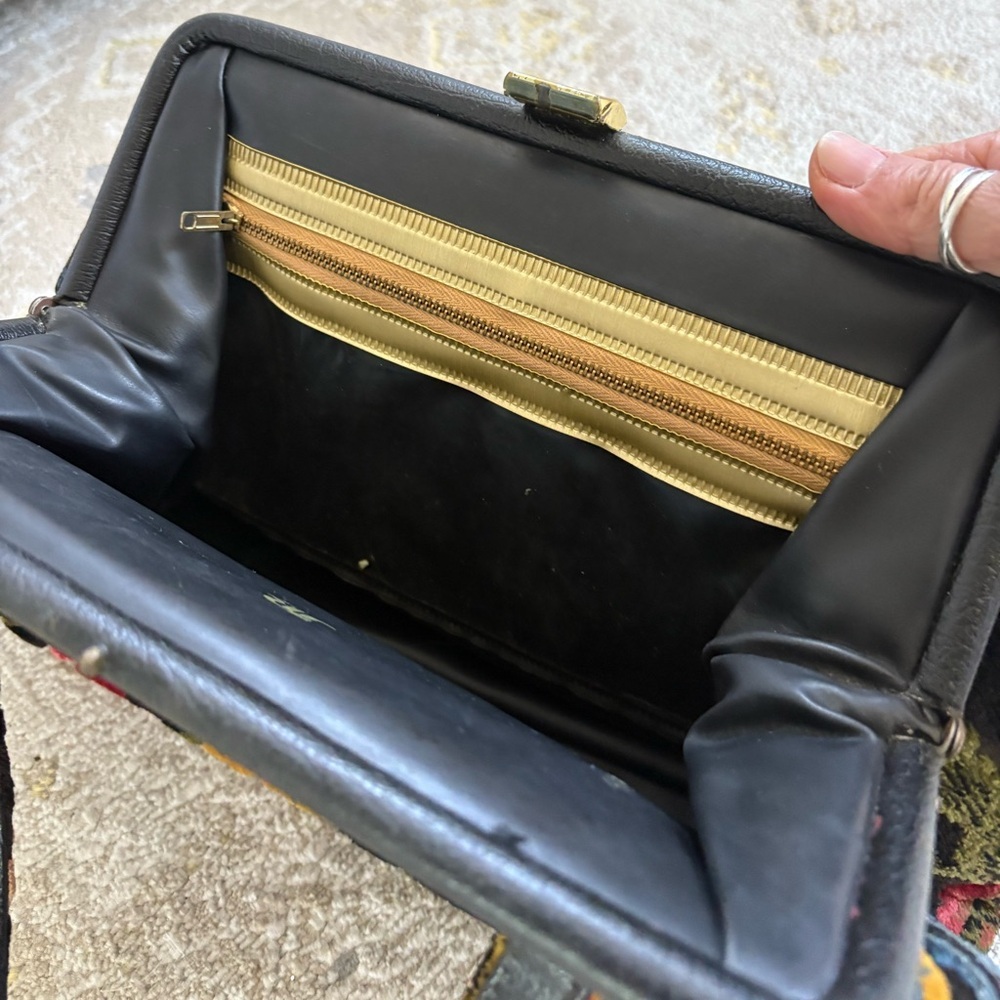 Vintage Large JR Florida Handbag Purse Carpet Bag Tapestry Floral Handbag - Picture 7 of 13